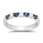 0.24 Ct Diamond & 0.60 Ct Baguette Sapphire Wedding Band