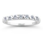 0.28 Ct Diamond Wedding Band in 18K White Gold