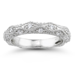 0.63 Ct Diamond Wedding Band in 18K White Gold