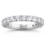 1.60 Cts Diamond Wedding Band in 18K White Gold