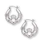 Gold Hoop Earrings in 14K White Gold