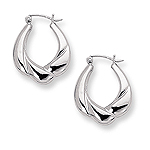 Gold Hoop Earrings in 14K White Gold