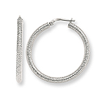 Gold Hoop Earrings in 14K White Gold