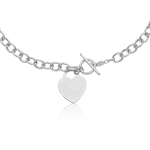 Toggle Heart Necklace in 14K White Gold