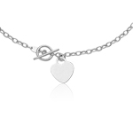 Toggle Heart Necklace in 14K White Gold