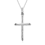 Gold Cross Pendant in 14K White Gold
