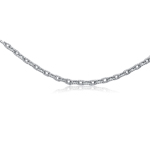 Texture Round and Oval European Link  in 14K White Gold