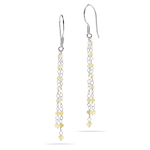 2.00 Cts Light Yellow Diamond Earrings in 18K White Gold
