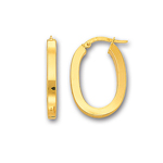 Gold Oval Hoop Earrings in 14K Yellow Gold