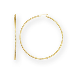 Gold Textured Round tube Hoop Earrings in 14K Yellow Gold
