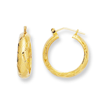 Gold Fancy Hoop Earrings in 14K Yellow Gold