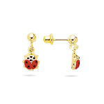 Gold Princess Childrens Earrings in 14K Yellow Gold