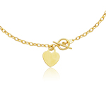 Toggle Heart Necklace in 14K Yellow Gold