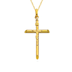 Gold Cross Pendant in 14K Yellow Gold