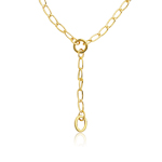 Single Link Charm Necklace in 14K Yellow Gold