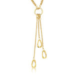 Three-String Drop Fashion Necklace in 14K Yellow Gold