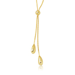 Double-String Drop Fashion Necklace in 14K Yellow Gold