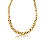 Womens Fancy Graduated Necklace in 14K Yellow Gold