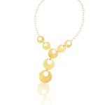 Womens Fancy Hollow Disc Necklace in 14K Yellow Gold