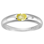 Yellow Sapphire Ring - Diamond & Yellow Sapphire Ring in 14K Gold 